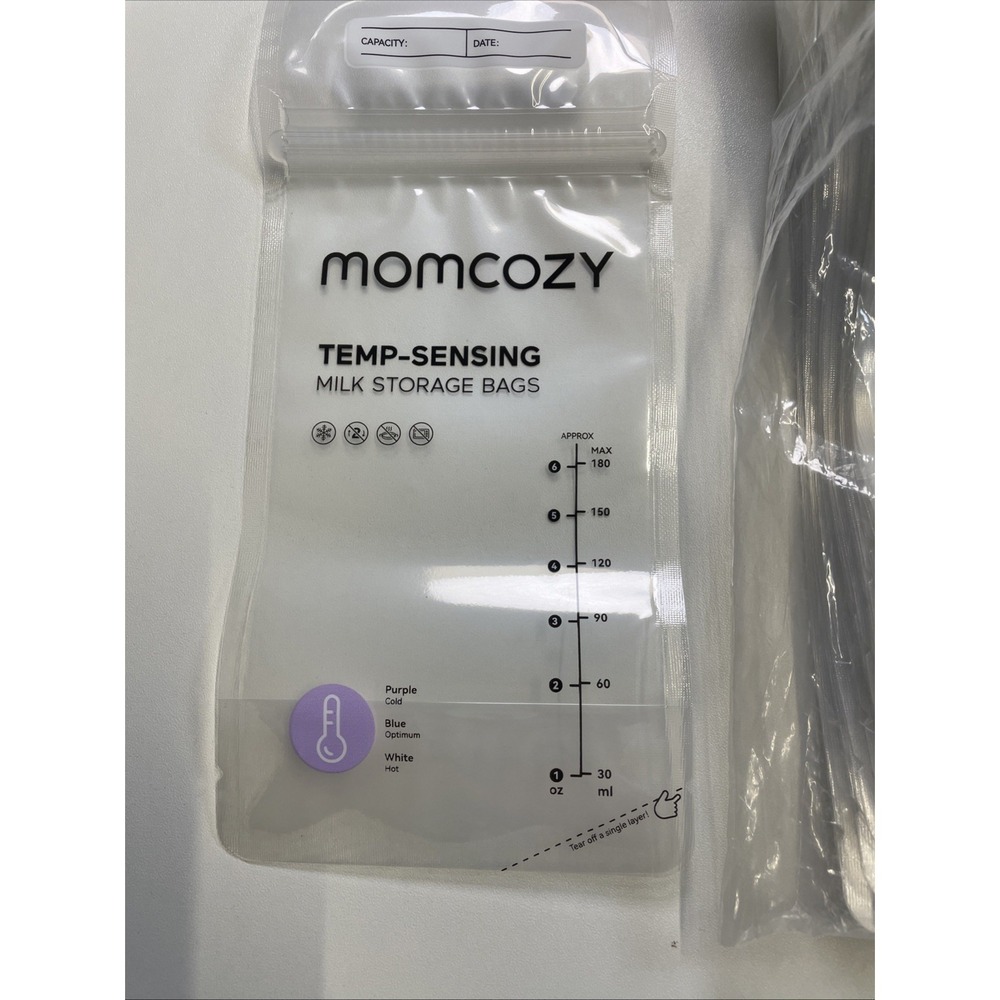 Momcozy Breastmilk Storing‎ Bags, Temp-Sensing Milk Storage Bags 50 Pcs 6 oz